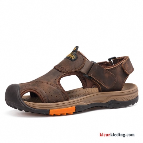 Echt Leer Antislip Strand Bruin Schoenen Sandaal Alpinisme Trend Heren