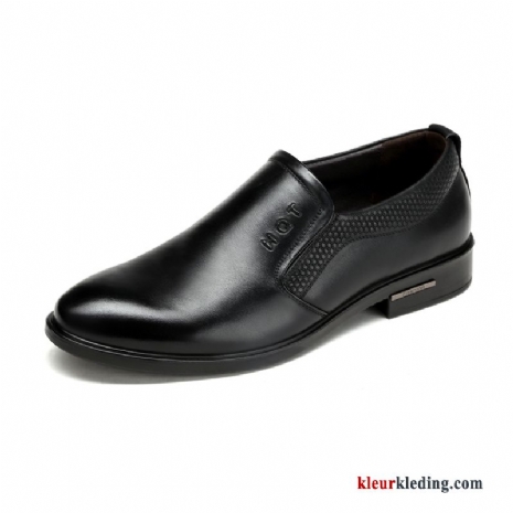 Echt Leer Mannen Klassieke Slijtvastheid Leren Schoenen Echte Slip On Pumps Heren Rood Zwart