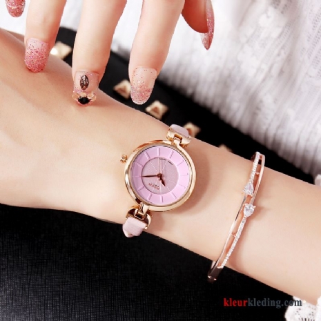Eenvoudig Mode Horloge Roze Trend Vintage Dames Student