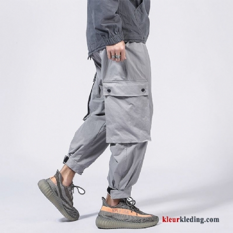 Effen Kleur Grijs Licht Casual Broek Cargo Broek Mini Heren Trend