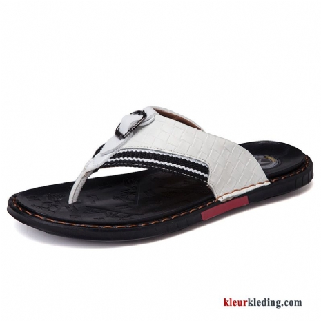 Flip Flops Mannen Slipper Antislip Outdoor Pantoffels Bovenkleding Zomer Trend Heren Rood Wit