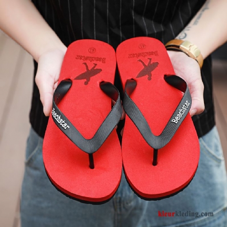 Flip Flops Outdoor Bovenkleding Persoonlijk Antislip Sandaal Zomer Pantoffels Slipper Heren Rood Kaki