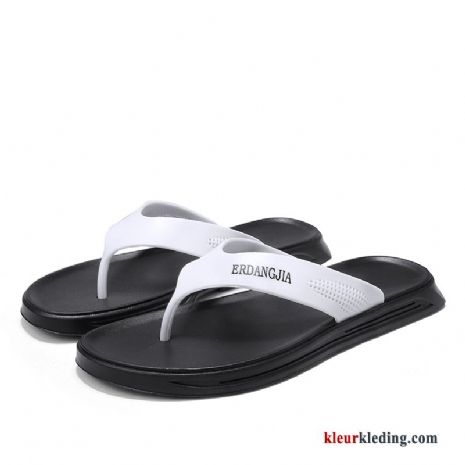 Flip Flops Rubber Waterdicht Bovenkleding Slijtvastheid Mannen Strand Antislip Slipper Heren Wit