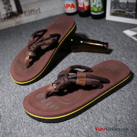 Flip Flops Schoenen Persoonlijk Alle Wedstrijden Mannen Trend Antislip Bovenkleding Slipper Heren Bruine