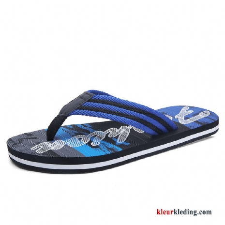 Flip Flops Trend Casual Bovenkleding Slipper Strand Antislip Massage Mannen Heren Blauw