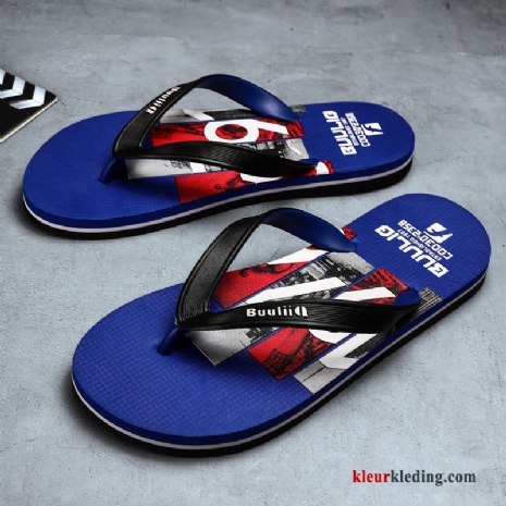 Flip Flops Zomer Antislip Student Persoonlijk Strand Mannen Schoenen Slipper Heren Blauw