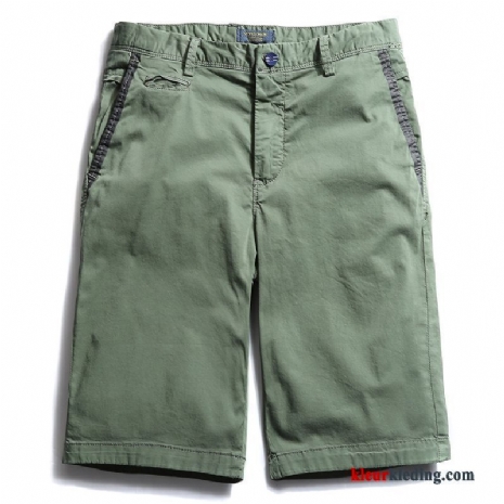 Groen Rood Zomer Korte Broek Cargo Slim Fit Trend Elastiek Heren