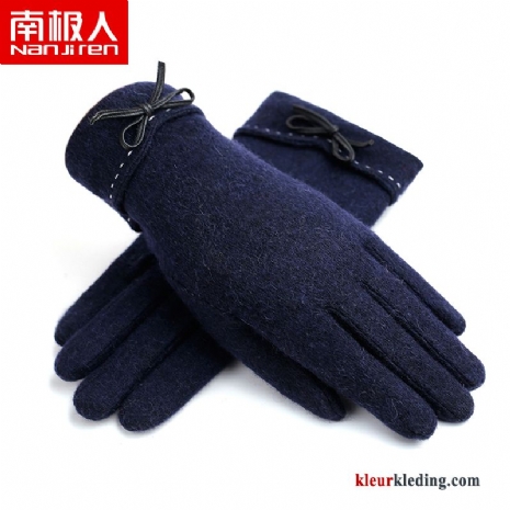 Handschoen Diepe Paardrijden Student Wol Dames Winter Herfst Blauw