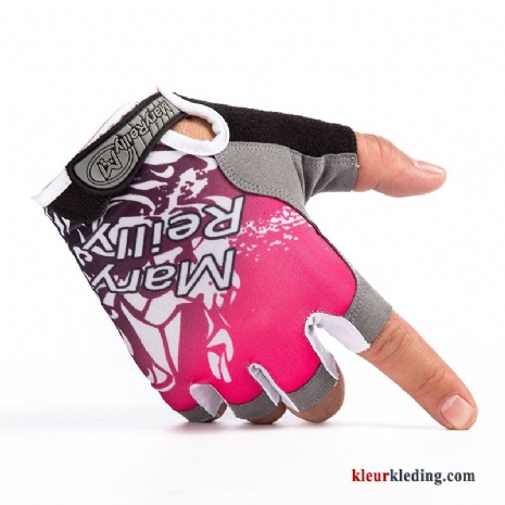 Handschoen Halve Vinger Paardrijden Antislip Dames Zomer Outdoor Autorijden Heren Rood