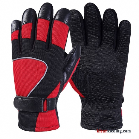 Handschoen Herfst Motorfiets Sport Winter Pluche Blijf Warm Verdikken Heren Rood