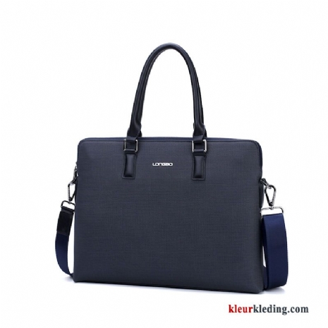 Handtas Aktetas Casual Rugzak Heren Messenger Tas Eenvoudig Waterdicht Marineblauw