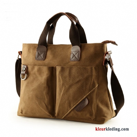 Handtas Casual Outdoor Canvas Diepe Heren Trend Messenger Tas Schoudertas Bruine