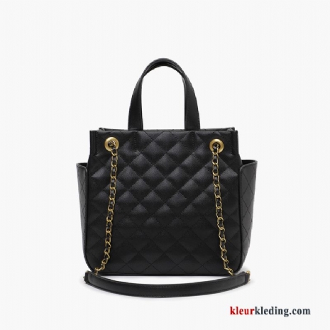 Handtas Grote Capaciteit Schoudertas Ruit Mini Dames Messenger Tas Mesh Geurige Rood Zwart