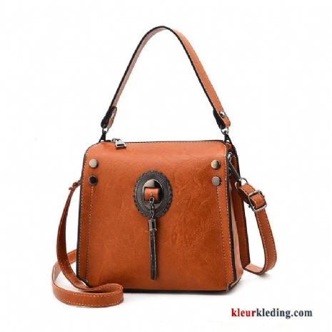 Handtas Nieuw Persoonlijkheid Vintage Mode Mini Winter Tas Alle Wedstrijden Dames Karamel Kleur