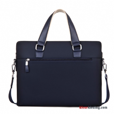 Heren Aktetas Schoudertas Messenger Tas Canvas Business Handtas Casual Blauw