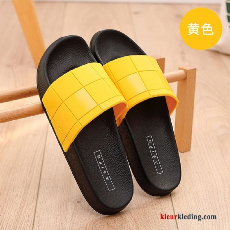 Heren Bovenkleding Slippers Groot Trend Mannen Zomer Grote Maten Badkamer Geel