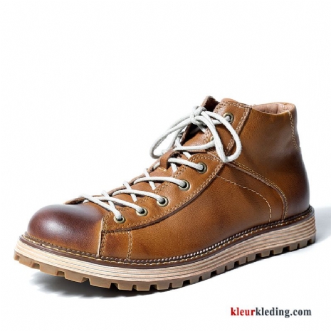 Heren Brits Hoge Schoenen Martin Laarzen Herfst Laars Bruin Winter