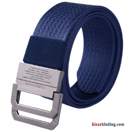 Heren Canvas Riem Trend Outdoor Jeugd Dames Veiligheidsspeld Casual Blauw