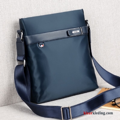 Heren Canvas Rugzak Oxford Doek Schoudertas Messenger Tas Casual Blauw