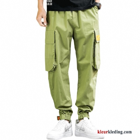 Heren Cargo Broek Trend Broek Losse Casual Voorjaar Mannelijk Strak Joggingbroek