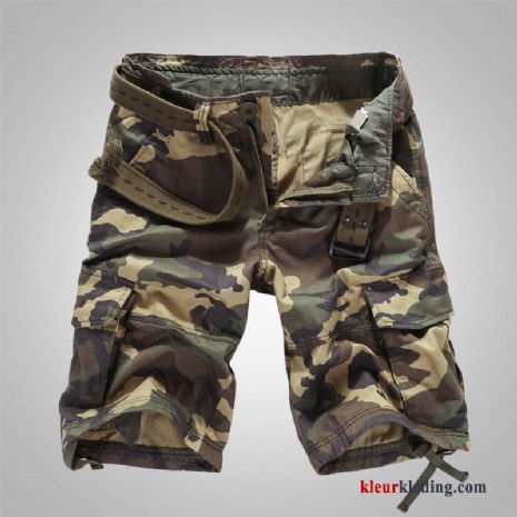 Heren Cargo Korte Broek Camouflage Losse Rechtdoor Grote Maten Zomer Casual