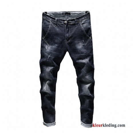 Heren Casual Broek Jeugd Spijkerbroek Jeans Potlood Broek Slim Fit Elastiek Trend