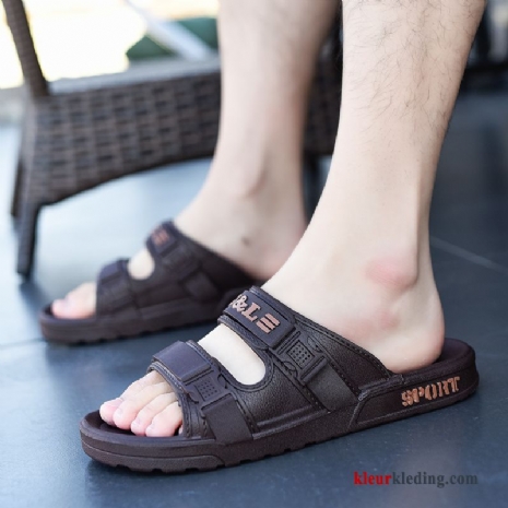 Heren Dikke Zool Binnen Trend Bruin Badkamer Antislip Slipper Schoenen