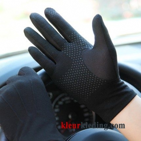 Heren Dun Autorijden Van Katoen Winter Doek Handschoen Gemeenschappelijk Zonnebrandcrème Zwart