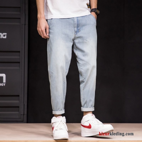 Heren Dunne Casual Potlood Broek Spijkerbroek Jeans Mannelijk Licht Harlan Trend