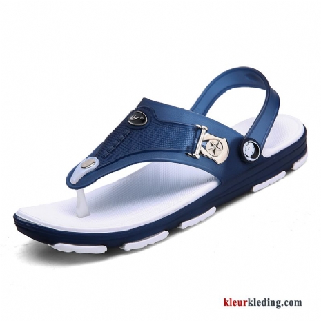 Heren Flip Flops Antislip Mannen Pantoffels Slipper Mode Trend Schoenen Bovenkleding Blauw