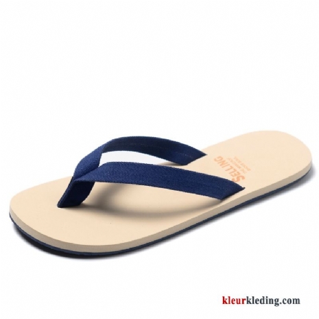 Heren Flip Flops Antislip Schoenen Mannen Persoonlijk Trend Outdoor Slipper Bovenkleding Blauw