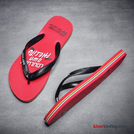 Heren Flip Flops Antislip Trend Persoonlijk Mannen Zomer Outdoor Eenvoudige Strand Rood