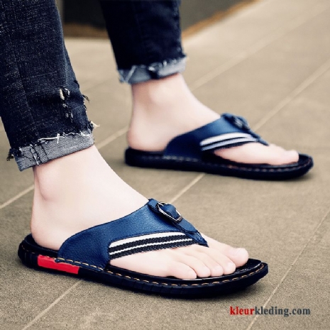 Heren Flip Flops Bovenkleding Trend Zomer Persoonlijk Strand Pantoffels Sandaal Schoenen Blauw