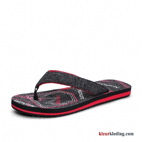 Heren Flip Flops Mode Strand Mannen Schoenen Zachte Zolen Antislip Outdoor Pantoffels Rood