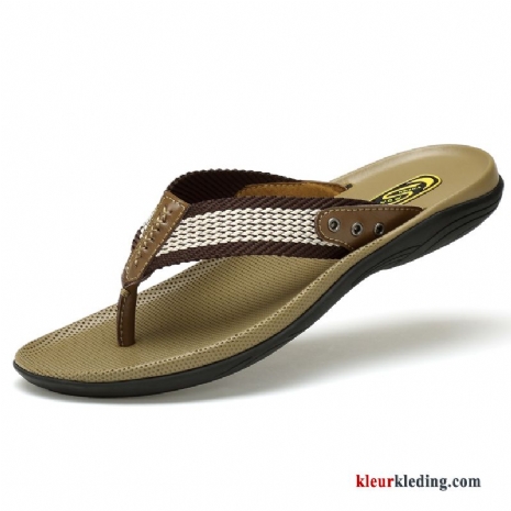 Heren Flip Flops Pantoffels Bruin Slipper Zomer Zachte Zolen Trend Mannen Bovenkleding