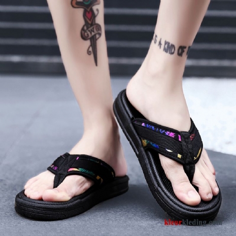 Heren Flip Flops Pantoffels Persoonlijk Zomer Mode Trend Antislip Mannen Slipper Rood Zwart