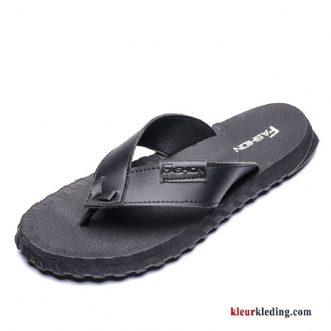 Heren Flip Flops Slipper Casual Trend Zomer Antislip Alle Wedstrijden Pantoffels Mode Zwart