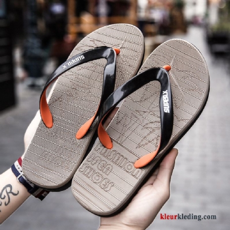 Heren Flip Flops Slipper Mannen Antislip Gemengde Kleuren Waterdicht Schoenen Zachte Zolen Zomer Grijs