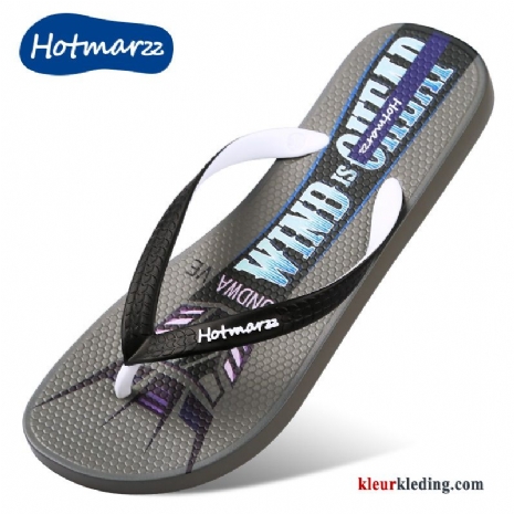 Heren Flip Flops Strand Mannen Bovenkleding Slipper Persoonlijk Schoenen Trend Pantoffels Zwart