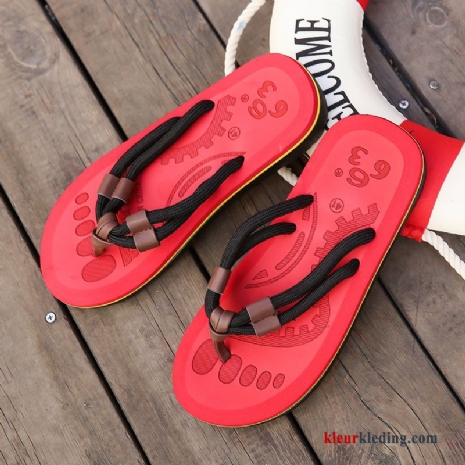 Heren Flip Flops Strand Zomer Mannen Casual Antislip Trend Bovenkleding Persoonlijk Rood