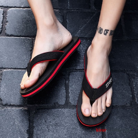 Heren Flip Flops Trend Antislip Mannen Pantoffels Zomer Sandaal Bovenkleding Persoonlijk Zwart