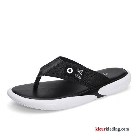 Heren Flip Flops Trend Pantoffels Slipper Mode Strand Persoonlijk Bovenkleding Mannen Zwart
