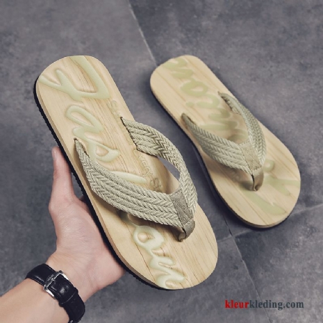 Heren Flip Flops Trend Zomer Strand Slipper Student Schoenen Pantoffels Mannen Kaki