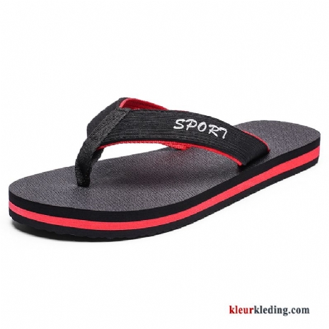 Heren Flip Flops Zomer Slipper Luchtkussen Bovenkleding Strand Pantoffels Sport Trend Zwart