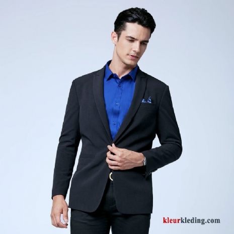 Heren Herfst Bedrijf Blauw Goud Pak Eenvoudige 2018 Slim Fit