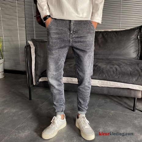 Heren Lange Trendy Merk Losse Casual Harlan Slim Fit Mini Spijkerbroek Jeans