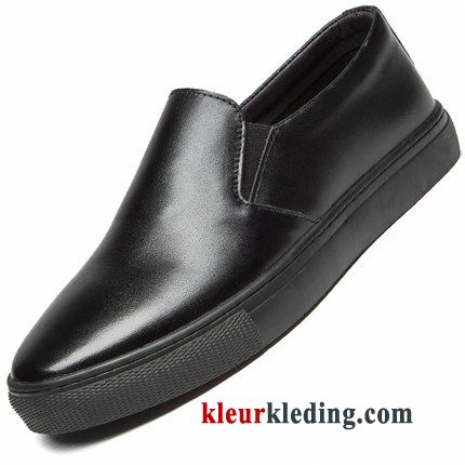 Heren Leren Schoenen 2018 Trend Slip On Sport Brits Loafers Echt Leer Casual Zwart