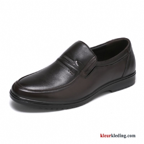 Heren Leren Schoenen Echte Casual Bruin Slip On Mannen Mode Bedrijf Schoenen Rood