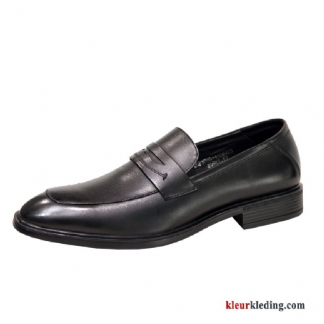 Heren Leren Schoenen Loafers Alle Wedstrijden Vintage Bedrijf Echt Leer Casual Mannen Brits Zwart