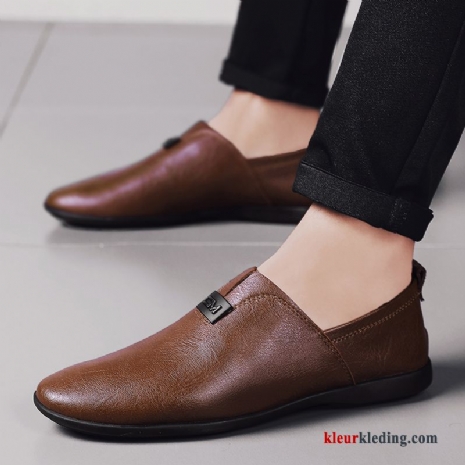 Heren Leren Schoenen Trend Casual Bruin Voorjaar Geklede Mannen Schoenen Bedrijf Zwart